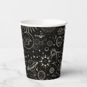 Gobelets En Papier astrologie magique tarot boho motif céleste (Gauche)