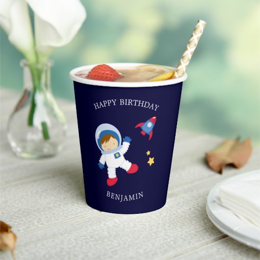 Gobelets En Papier Astronaut Boy Anniversaire de enfant Paper Cup (Insitu)