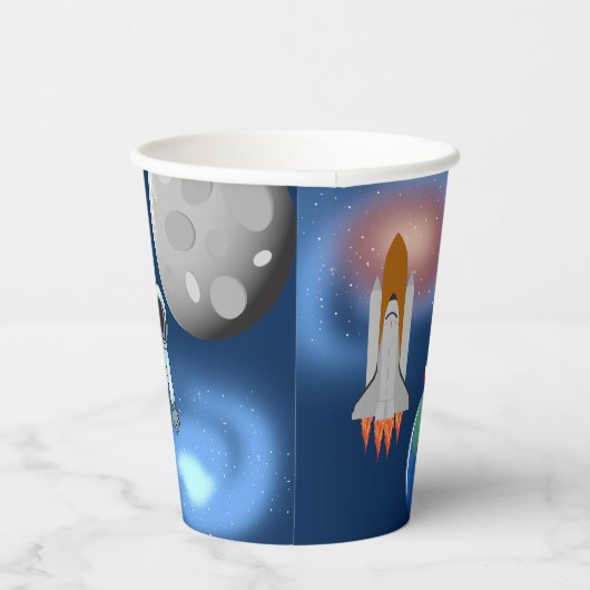 Gobelets En Papier Astronaut dans l'espace Galaxie Thème Anniversaire (Droite)