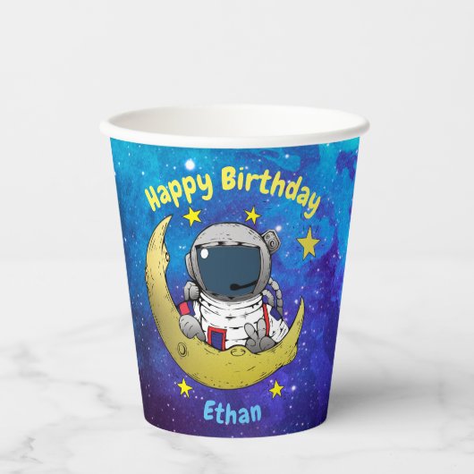 Gobelets En Papier Astronaut & Lune (Recto)