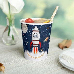Gobelets En Papier Astronaut Rocket Espace extra-atmosphérique 1er an