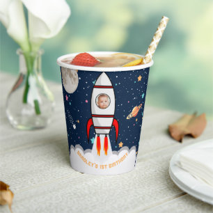 Gobelets En Papier Astronaut Rocket Espace extra-atmosphérique 1ère p