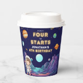 Gobelets En Papier Astronaut Space Boy 4th Birthday  (Recto)