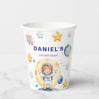 Gobelets En Papier Astronaut Space-Themed Custom Birthday Party