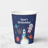 Gobelets En Papier Astronaut vaisseau spatial Rockship (Verso)