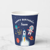 Gobelets En Papier Astronaut vaisseau spatial Rockship (Recto)