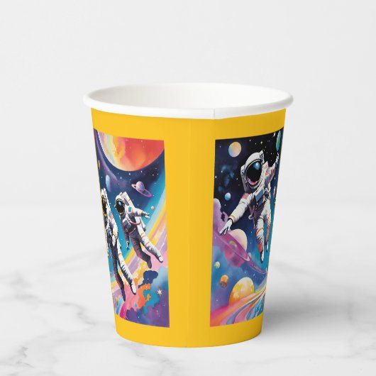 Gobelets En Papier Astronautes Spaceman Dans Un Pastel Galaxy (Droite)