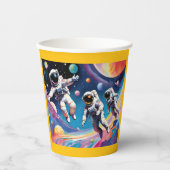 Gobelets En Papier Astronautes Spaceman Dans Un Pastel Galaxy (Recto)