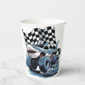 Gobelets En Papier Attaque de requin Camion Monster Anniversaire Bash (Verso)