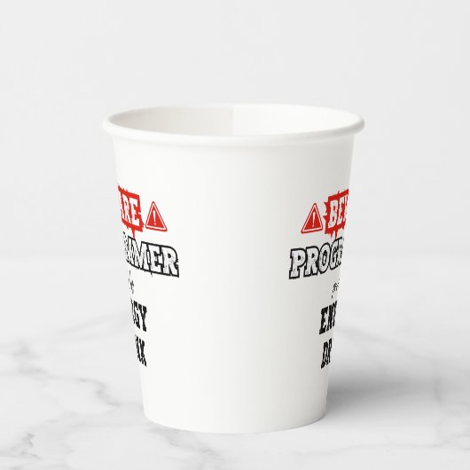 Gobelets En Papier Attention : Programmeur Alimenté Par Une Boisson D (Gauche)