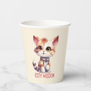 Gobelets En Papier Attitude Cat Insouciante - Conception Feline Joueu