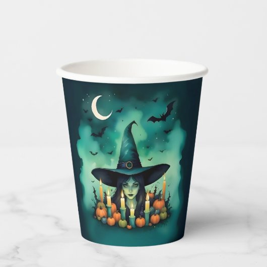 Gobelets En Papier Attractive & Mystical Halloween Witch Conjures (Recto)