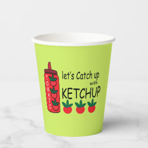 Gobelets En Papier Attrapons-nous avec Ketchup Party