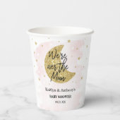 Gobelets En Papier Au-Dessus De La Lune | Baby shower filles (Verso)
