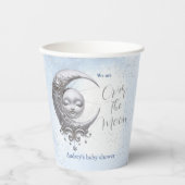 Gobelets En Papier Au-Dessus De La Lune Bleu Baby shower Boy Coupes d (Recto)
