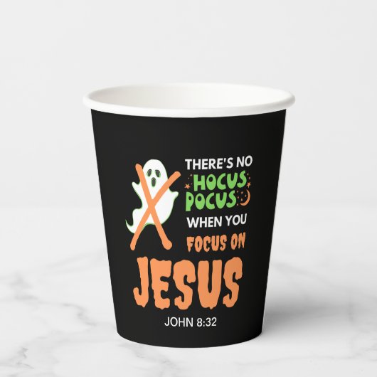 Gobelets En Papier AUCUN HOCUS POCUS Monogramme Christian Halloween (Verso)