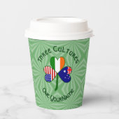 Gobelets En Papier Australian Irish USA Shamrock Personalized Text (Recto)