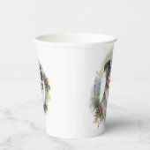 Gobelets En Papier Australian Shepherd Christmas Wreath Festive Pup (Droite)