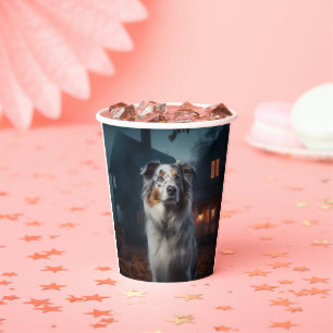 Gobelets En Papier Australian Shepherd Halloween Épouvantable