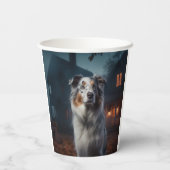 Gobelets En Papier Australian Shepherd Halloween Épouvantable (Verso)