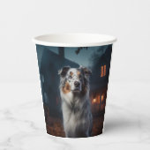 Gobelets En Papier Australian Shepherd Halloween Épouvantable (Recto)