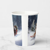 Gobelets En Papier Australian Shepherd hiver neige de Noël (Gauche)