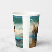 Gobelets En Papier Australian Terrier Beach Surfing Paining (Droite)
