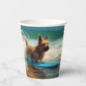 Gobelets En Papier Australian Terrier Beach Surfing Paining (Recto)