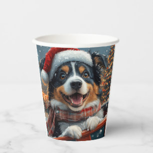Gobelets En Papier Australie Berger Dog Roller Dessous de verre Noël