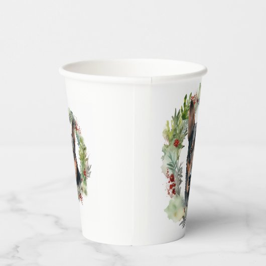 Gobelets En Papier Australie Kelpie Noël Wreath Festive Pup (Droite)