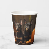 Gobelets En Papier Australien Kelpie Puppy Citrouille de plaisir d'au (Recto)