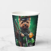 Gobelets En Papier Australien Terrier conduite vélo St. Patrick's Day (Recto)