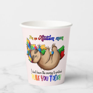 Gobelets En Papier Autism Mom - Sloth