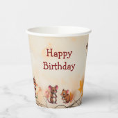 Gobelets En Papier Automne Animaux forestiers enchantés Fête d'annive (Gauche)