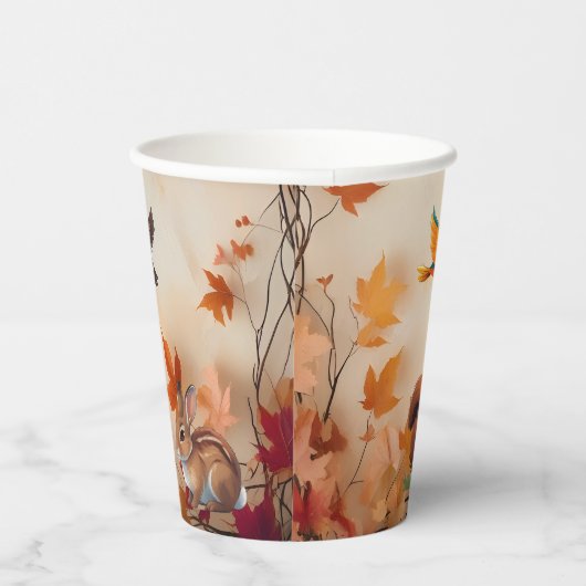 Gobelets En Papier Automne Animaux forestiers enchantés Fête d'annive (Droite)