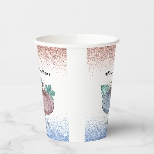 Gobelets En Papier Automne Citrouille Genre Révéler parties scintilla (Gauche)