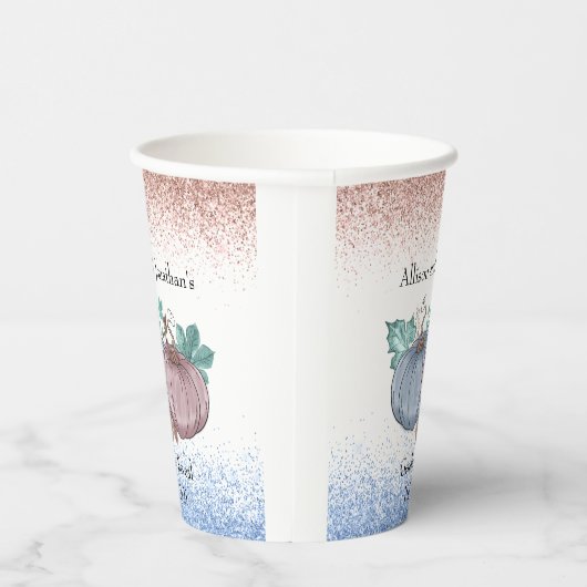 Gobelets En Papier Automne Citrouille Genre Révéler parties scintilla (Droite)