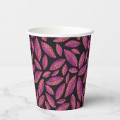 Gobelets En Papier Automne Feuilles d'automne violet et noir Motif (Verso)