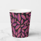 Gobelets En Papier Automne Feuilles d'automne violet et noir Motif (Recto)