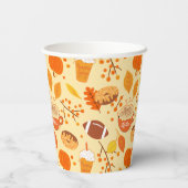 Gobelets En Papier Automne Feuilles Football et Citrouille Motif épic (Verso)