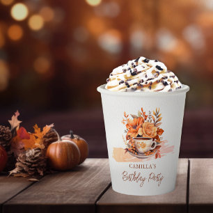 Gobelets En Papier Automne Floral Cottage Core Teacup Anniversaire Te