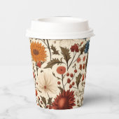 Gobelets En Papier Automne Moderne Automne Botanique Floral (Verso)