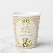 Gobelets En Papier Automne Plaid Teddy Bear Citrouille Feuilles (Recto)