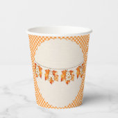 Gobelets En Papier Automne Plaid Teddy Bear Citrouille Feuilles (Verso)