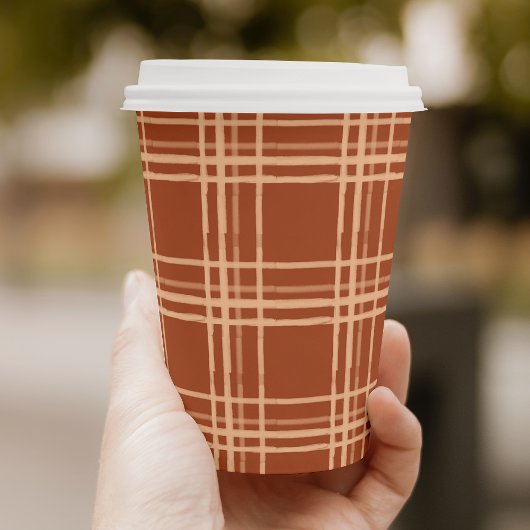 Gobelets En Papier Automne Plaid Un Petit Baby shower Citrouille