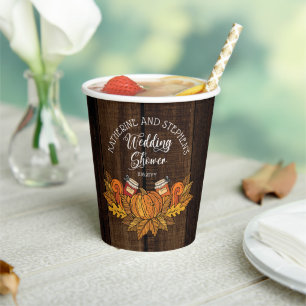 Gobelets En Papier Automne Rustique  Citrouille d'automne wedding sho