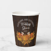 Gobelets En Papier Automne Rustique |Citrouille d'automne wedding sho (Verso)