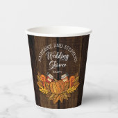 Gobelets En Papier Automne Rustique |Citrouille d'automne wedding sho (Recto)