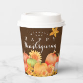 Gobelets En Papier Automne Thanksgiving Brown (Recto)