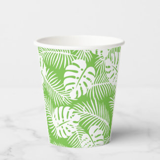 Gobelets En Papier automne tropical, verres motif de feuilles d'été